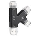 K&F 4 in 1 Micro SD Card Reader iPhone/iPad/Android/Mac/Computer/Camera/Tracking Camera Viewer Co...