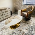 KC FURN-Modern Light Marble Luxury Spheric Coffee Table