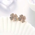 Killer Deals Rose Gold-Plated Pave Set Austrian Crystal Clover Earrings