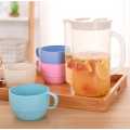 UDOIT Unbreakable Wheat Straw Kettle Set with 4 Multicolor Cups
