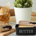 CERAMIC BUTTER JAR WITH BUTTER KNIFE