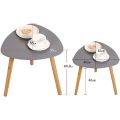 2 Tier Tables for Living Room, Side Table for Bedroom or Modern Coffee Table (Grey)
