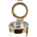 Round Warming Chafing Dish , 6 Liters Gold Stainless Steel