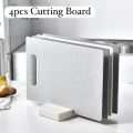 4pcs Wheat Steaw Kitchen Cutting Board Set