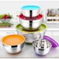 5 Pcs Salad Bowl with Cover (the bottom of silica gel)