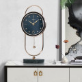 ARMENS LUXURY TABLE CLOCK WITH BLUE FACE &amp; BLACK TRIMMING 6957A-1