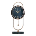 ARMENS LUXURY TABLE CLOCK WITH BLUE FACE &amp; BLACK TRIMMING 6957A-1