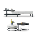 Nordic telescopic round coffee table and TV cabinet combo 884A