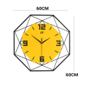 Metal Wall Clock - Yellow &amp; Black 60 x 60 cm