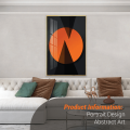 abstract wall art with Aluminium Frame black &amp; orange