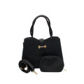 Ebony Black Leather Tote handbag