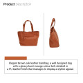 Elegant Brown oak leather handbag