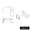 L-Shape Office Desk Slimline White &amp; Grey  JD628-1612