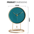 LUXURY SILENT TABLE CLOCK GOLF BALL WITH TURQUOISE &amp; GOLD FINISH 6932A-1