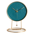 LUXURY SILENT TABLE CLOCK GOLF BALL WITH TURQUOISE &amp; GOLD FINISH 6932A-1