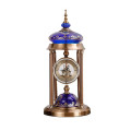 LUXURY SILENT TABLE CLOCK WITH BLUE HAND PAINTED BASE &amp; TOP 6888A-1