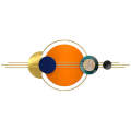 Modern Abstract Hand Crafted Wall Art Gold Black Orange &amp; Blue FBY22154