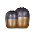 Modern Gray Black Gold Vase Set of Two JM0033