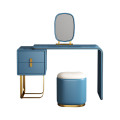 Modern Luxury White Dressing Table With Chair &amp; Mirror F-1 Blue