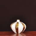 Modern White Ceramic Vase with Gold Strips Set of Two J0107