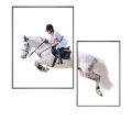 White Horse Rider Jump Wall art set of 2