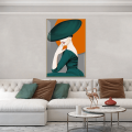 wall painting decoration lady in green