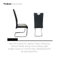 PU Chrome Black Dining Chair  (Set of 4)
