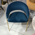 Modern Soft Blue &amp; Gold Designer Chair B-01B