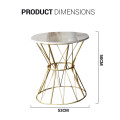 Modern White &amp; Gold Side Coffee Table Z-027