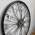 Modern Bicycle Style Wall Clock Black &amp; Silver YX20210806