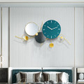 Modern Blue Wall Clock With Gold trimings &amp; Mirror 2011C