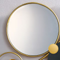 Modern Blue Wall Clock With Gold trimings &amp; Mirror 2011C