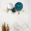 Modern Blue Wall Clock With Gold trimings &amp; Mirror 2011E