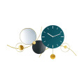 Modern Blue Wall Clock With Gold trimings &amp; Mirror 2011E