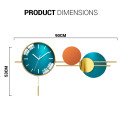 Modern Orange Blue &amp; Gold Wall Clock 99058C