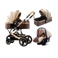 Baby Stroller 3 in 1 Folding bi-directional high landscape stroller