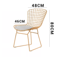 Nordic Minimalist Table Side Iron Chair Y-01 - Gold