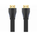 4K READY 3860 X 2160 HIGH SPEED HDMI 2.0 FLAT WIRE CABLE, GOLD TIP CONNECTOR 12M BLACK