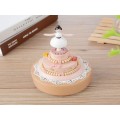 WOODEN MUSICAL BOX WITH DANCING ANGEL ON THE CAKE