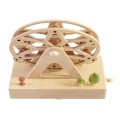 WOODEN MUSICAL BOX FERRIES WHEEL WITH SWINGING CABINS