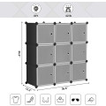 9-CUBE PLASTIC CLOSET CABINET BOOKCASE SHELVING WITH DOORS