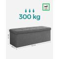 110CM STORAGE OTTOMAN PADDED FOLDABLE BENCH WITH LID