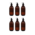 Glass Bottles with Lotion Pump Dispenser (6 Pack)
