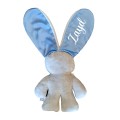 Personalized Grey and Blue Snuggle Bunny
