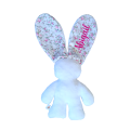 Personalized White and Cream Cotton Floral  Snuggle Bunny