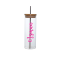 Personalized Glass Bottle with Straw