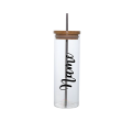 Personalized Glass Bottle with Straw
