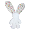 Personalized White and Cream Cotton Floral  Snuggle Bunny