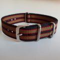 18mm Nato Watch Strap Black/Red/Khaki (Vintage Bond)