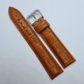 16mm Crocodile Pattern PU Leather Strap Light Brown